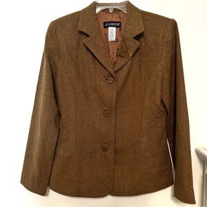 J.G. Hook Vintage Women's Classic Camel Wool Blend Lightweight Blazer Size 10